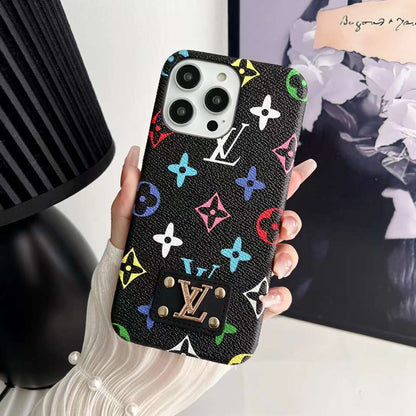 Leather label oil edge mobile phone case for samsung