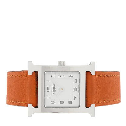 Stainless Steel Swift 21mm Heure H Hour Quartz Watch Orange