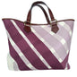 Burberry Print Handbags Canvas Purple Shoulder Bag