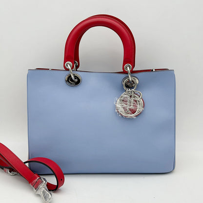 Christian Dior Smooth Calfskin Medium Diorissimo Tote Light Blue 2505142318 Rovelle Bags