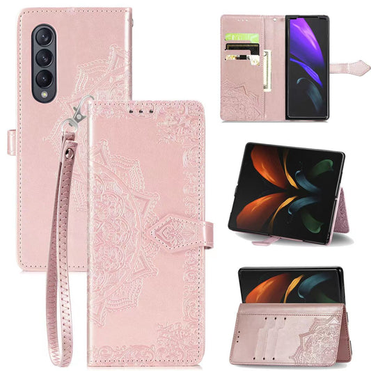 Luxury  leather Card phone case For Samsung Z fold
