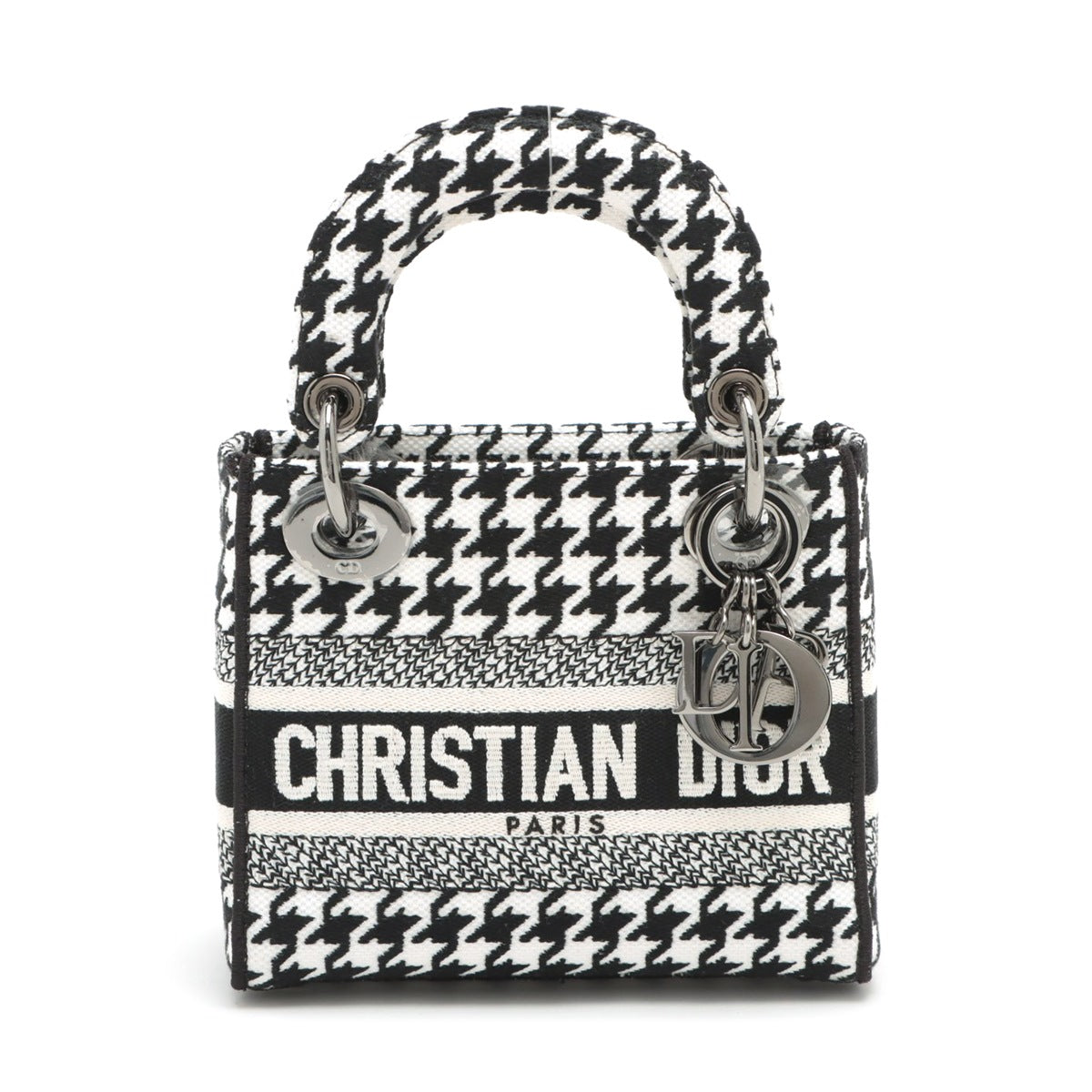 Christian Dior Black X White Embroidery Mini Lady D-Lite Bag [Clearance Sale] Rovelle Bags