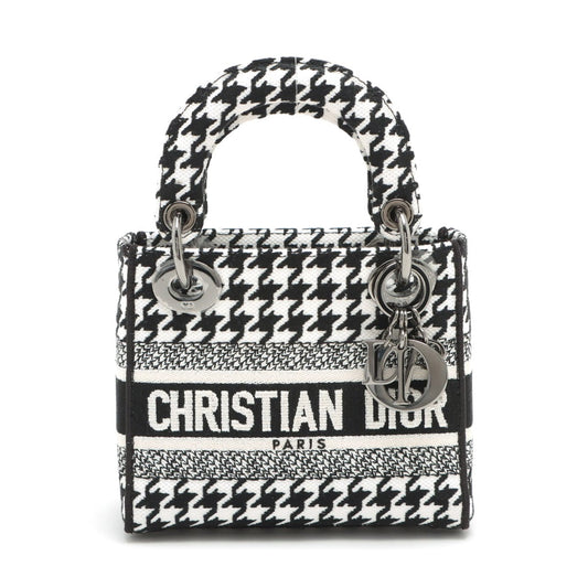 Christian Dior Black X White Embroidery Mini Lady D-Lite Bag [Clearance Sale] Rovelle Bags