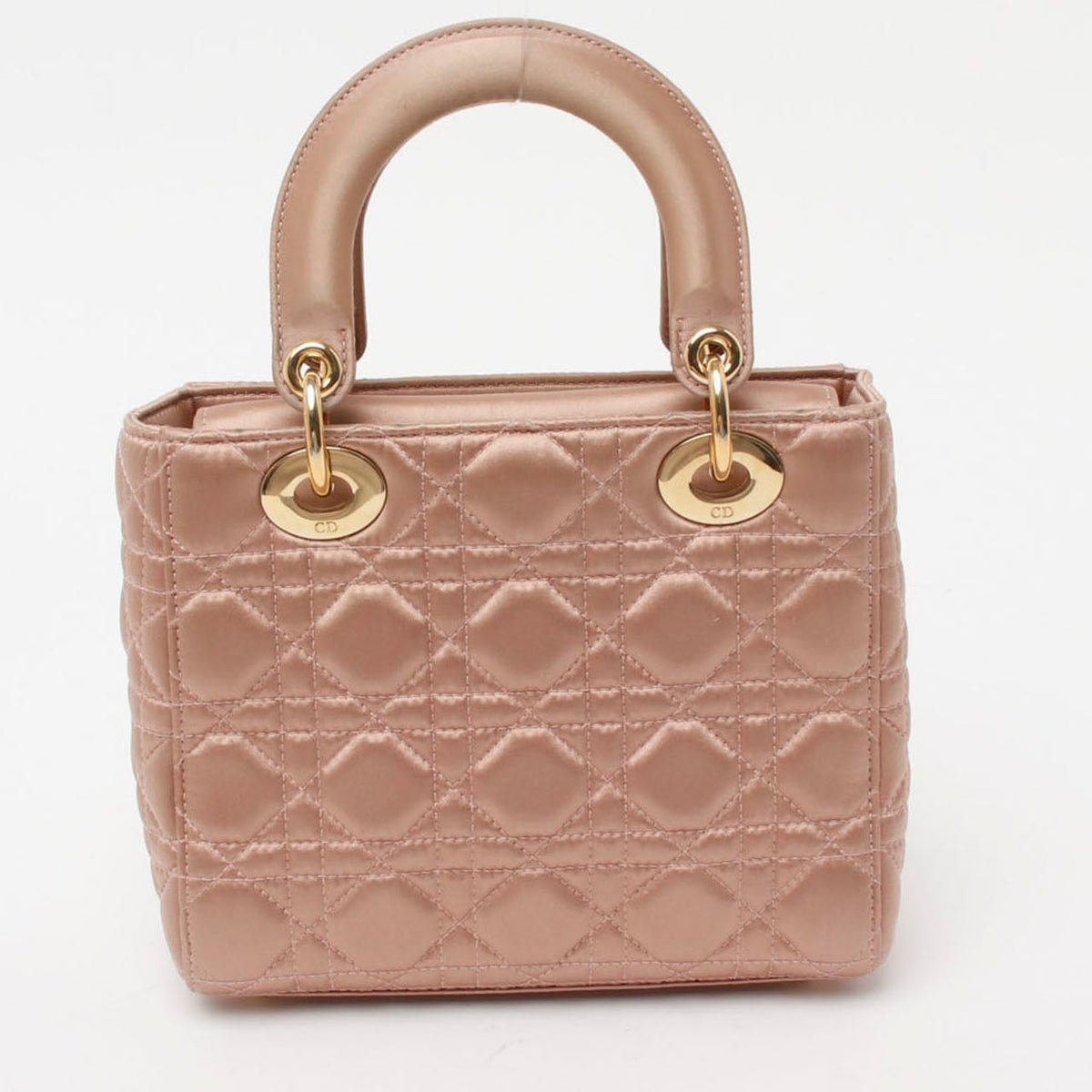 Lady Dior Small My AbcDior Beige Silk Handbag Crystal Charms Rovelle Bags