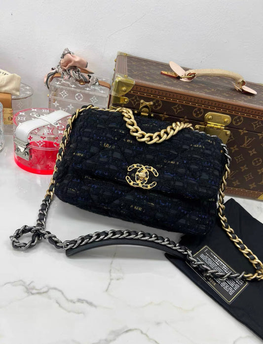 Chanel Medium Tweed 19 Flap Black Rovelle Bags