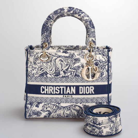 Christian Dior Lady Dior D-Lite Bag Medium In Canvas Rovelle Bags