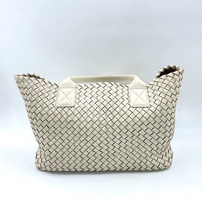 Bottega Veneta Cabat Tote Small/Medium Intreccio Cream White Leather and Suede Lining 32cm