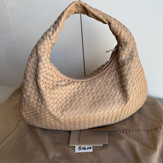 Bottega Veneta Hobo Bag Lambskin leather Almond Beige Large 47cm