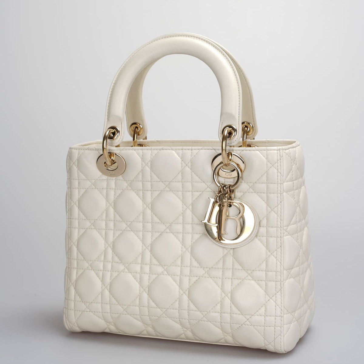 Christian Dior Lady Dior Bag White Medium 2017 Rovelle Bags