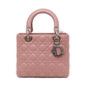 Lady Dior Medium Handbag Lipstick Pink Cannage Leather Gold Hardware Rovelle Bags