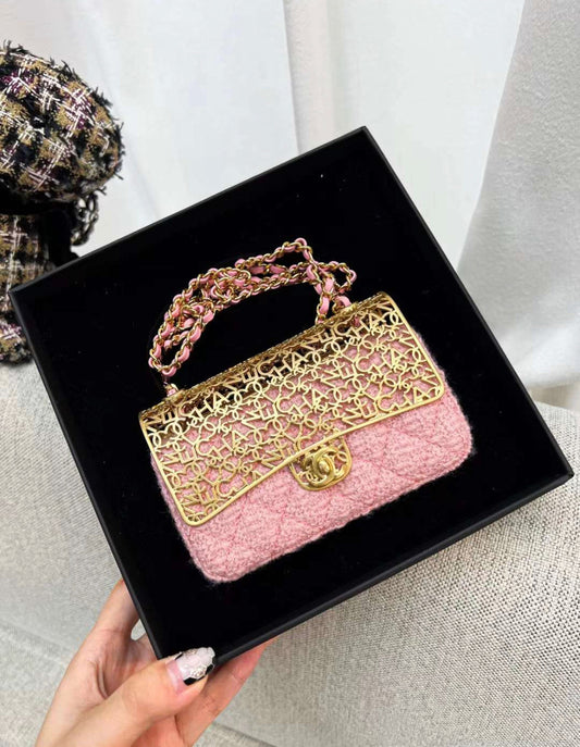 Chanel Tweed Gold Shoulder Bag Rovelle Bags