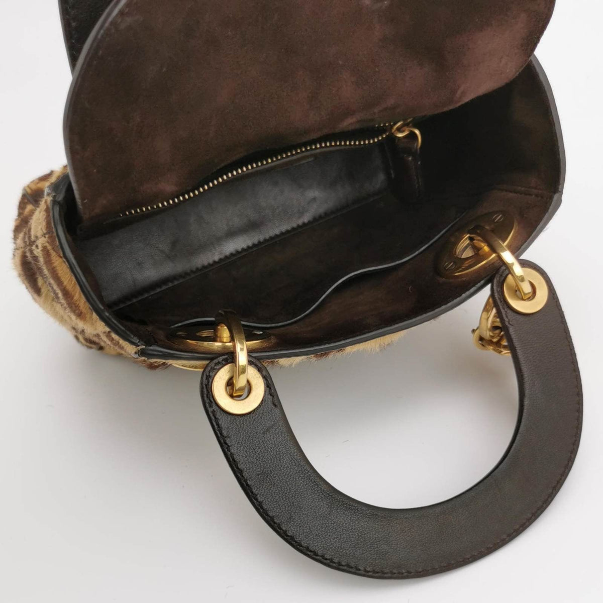 Lady Dior Mini Handbag Pony-style Calfskin Leather Leopard Print Rovelle Bags