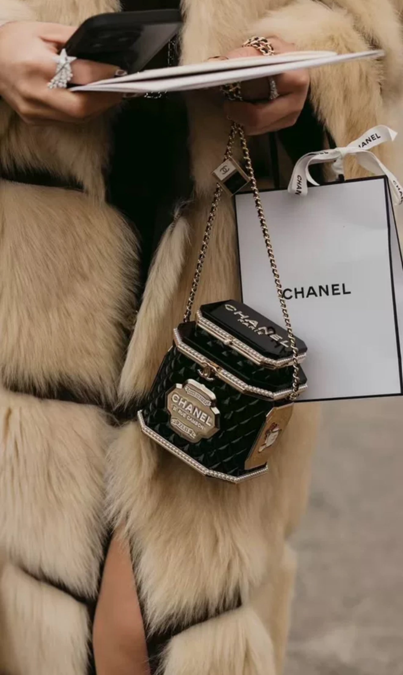 Chanel Luxury Leather Black Handbag Black Rovelle Bags