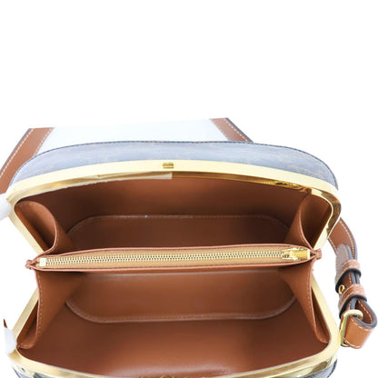 CELINE Lunch Box Triomphe Canvas Shoulder Bag Brown