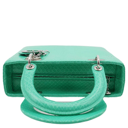 Christian Dior Lady Medium Dior Python Leather Shoulder Bag Green Rovelle Bags