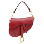 CHRISTIAN DIOR Saddle Smooth Leather Shoulder Bag Maroon Rovelle Bags