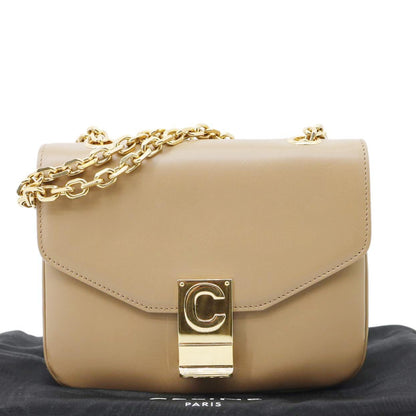 CELINE C Small Calfskin Leather Shoulder Bag Beige