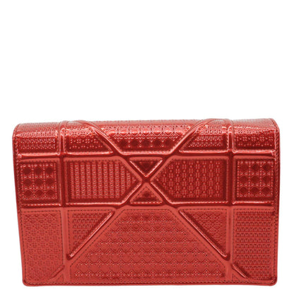 Christian Dior Diorama Flap Micro-Cannage Patent Leather Crossbody Bag Red Rovelle Bags