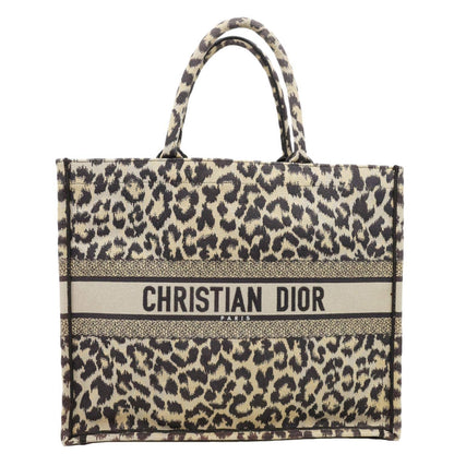 CHRISTIAN DIOR Book Large Leopard Mizza Embroidered Tote Bag Beige Rovelle Bags