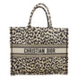 CHRISTIAN DIOR Book Large Leopard Mizza Embroidered Tote Bag Beige Rovelle Bags