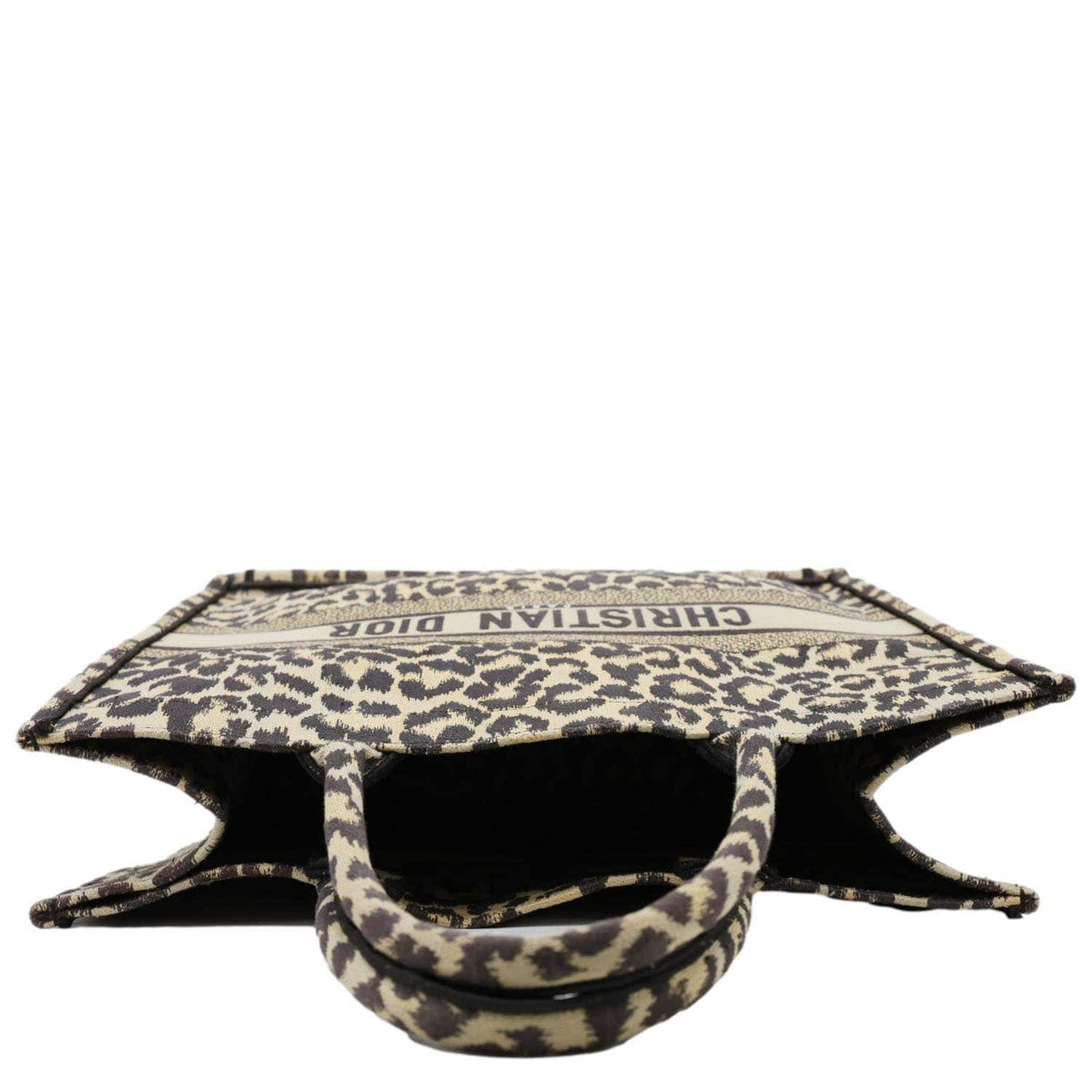 CHRISTIAN DIOR Book Large Leopard Mizza Embroidered Tote Bag Beige Rovelle Bags