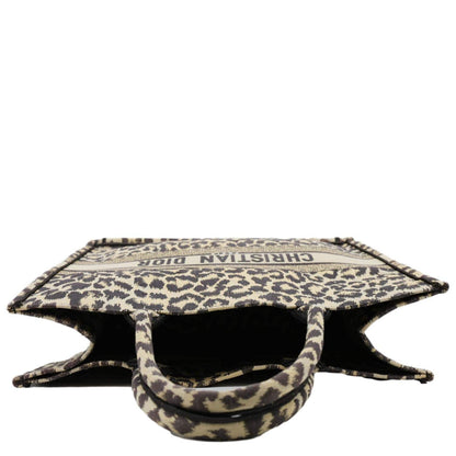 CHRISTIAN DIOR Book Large Leopard Mizza Embroidered Tote Bag Beige Rovelle Bags