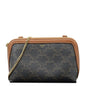 CELINE Triomphe Canvas Clutch On Chain Brown