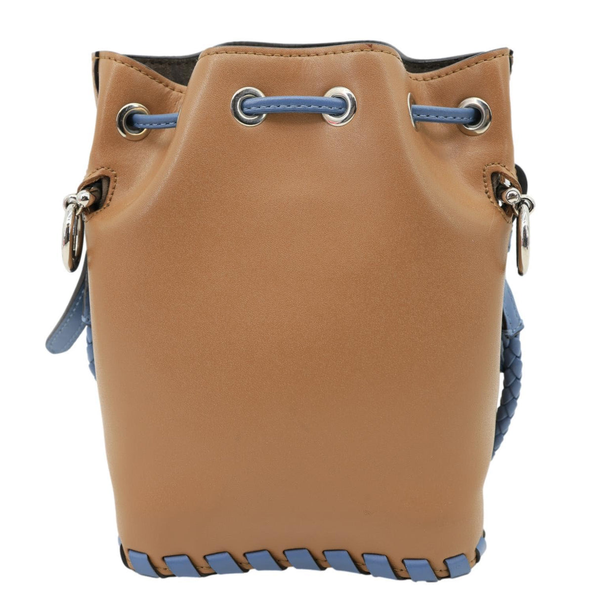 FENDI Mon Tresor Mini Leather Drawstring Bucket Bag Brown Rovelle Bags
