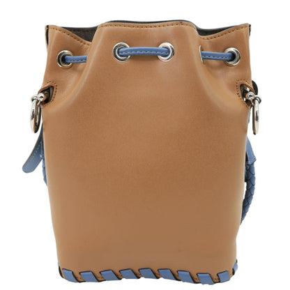 FENDI Mon Tresor Mini Leather Drawstring Bucket Bag Brown Rovelle Bags