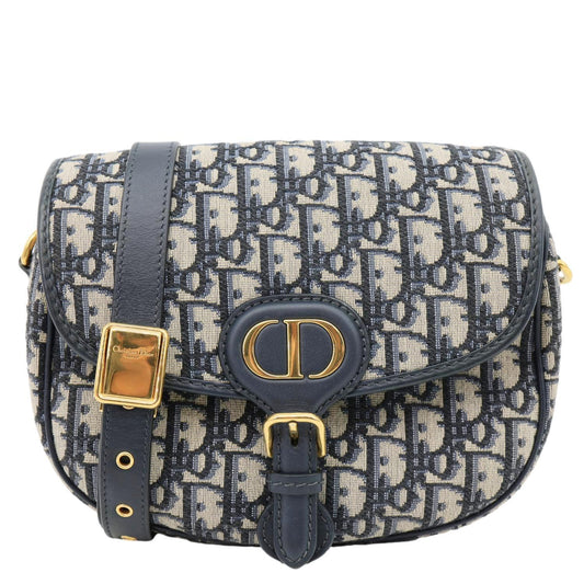Christian Dior Bobby Medium Oblique Jacquard Canvas Crossbody Bag Navy Blue Rovelle Bags