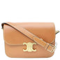 CELINE Triomphe Leather Shoulder Bag Brown