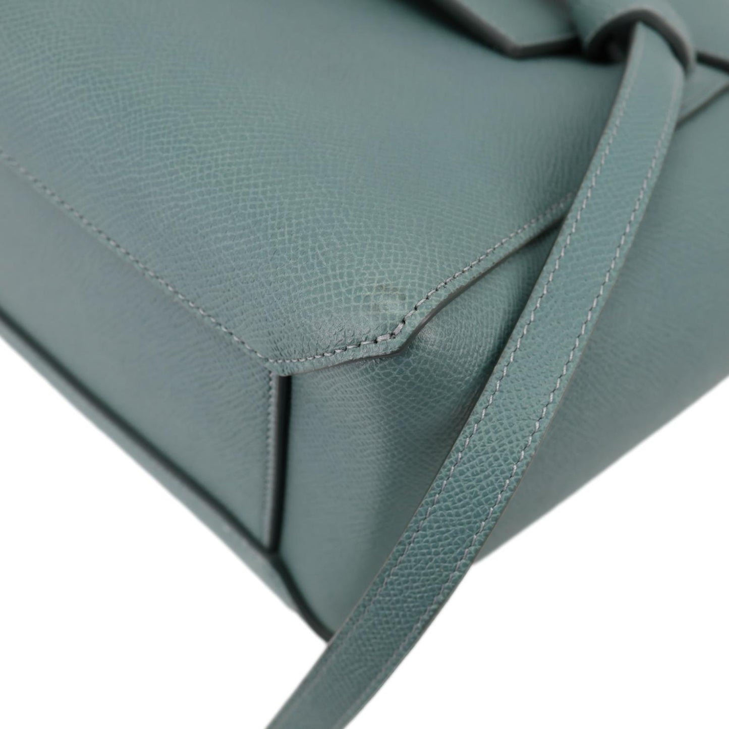 CELINE Micro Belt Grained Leather Shoulder Bag Sage Green