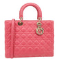 Christian Dior Lady Dior Large Quilted Lambskin Leather Shoulder Bag Pink Rovelle Bags
