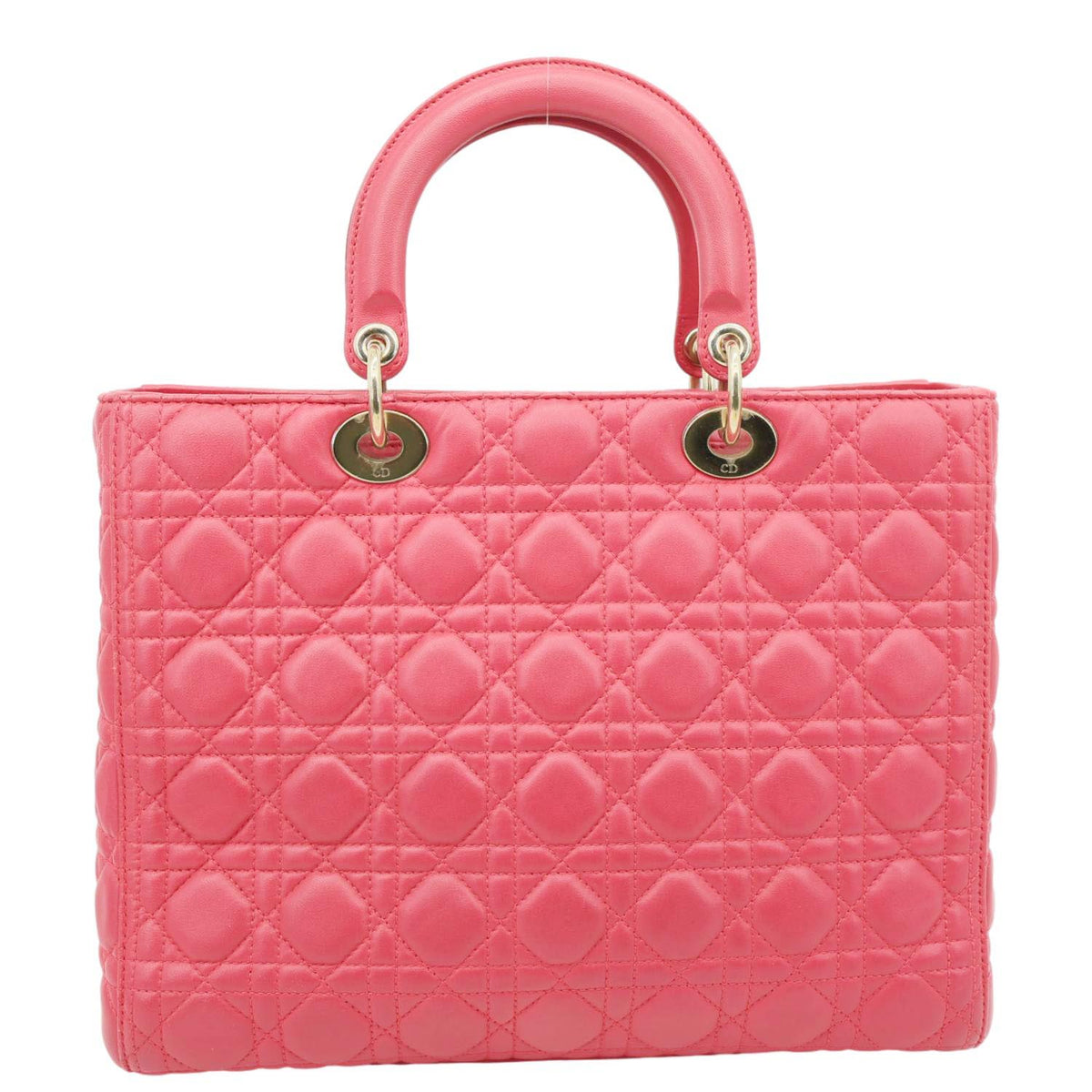 Christian Dior Lady Dior Large Quilted Lambskin Leather Shoulder Bag Pink Rovelle Bags