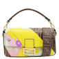 FENDI FF 1974 Hairdo Girls Inlay Glazed Fabric Baguette Bag Yellow Rovelle Bags