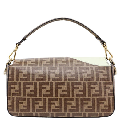 FENDI FF 1974 Hairdo Girls Inlay Glazed Fabric Baguette Bag Yellow Rovelle Bags