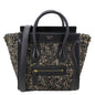 CELINE Nano Luggage Tweed Leather Tote Crossbody Bag Black