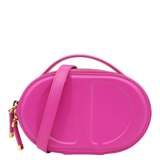 Christian Dior Cd Signature Oval Calfskin Leather Camera Crossbody Bag Rani Pink Rovelle Bags