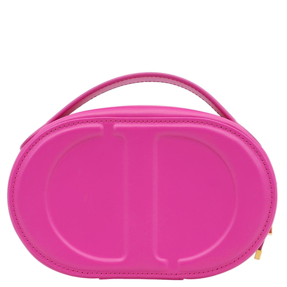 Christian Dior Cd Signature Oval Calfskin Leather Camera Crossbody Bag Rani Pink Rovelle Bags