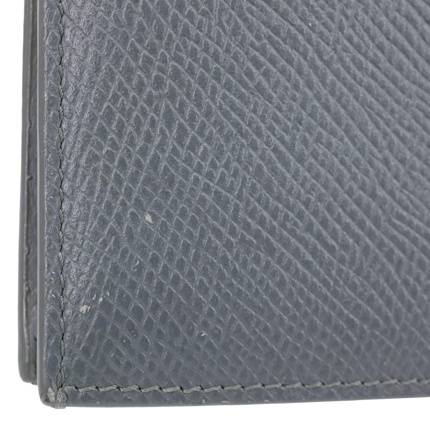 CELINE Strap Large Grained Calfskin Leather Wallet Grey