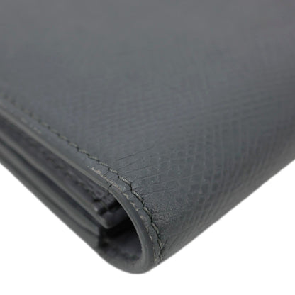 CELINE Strap Large Grained Calfskin Leather Wallet Grey