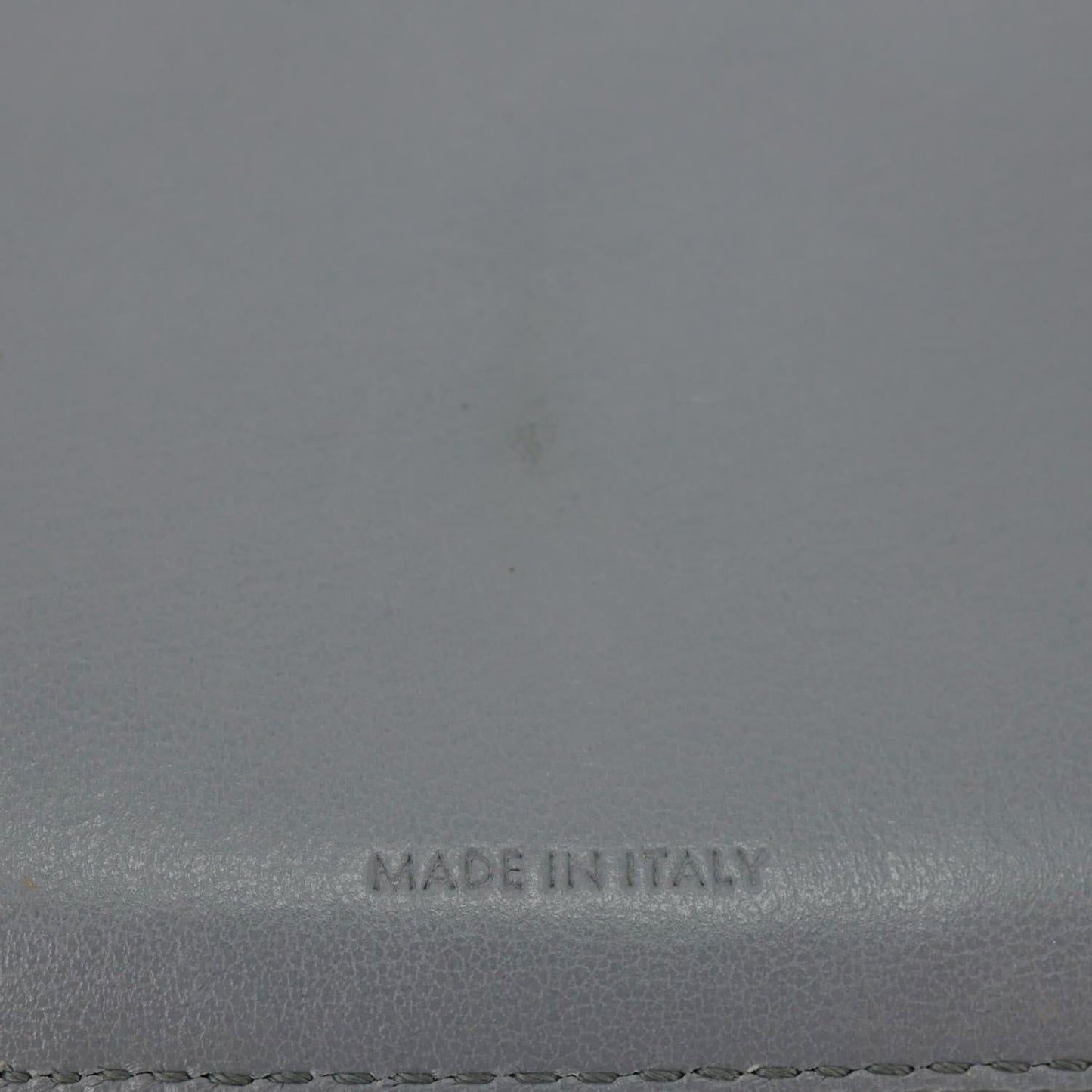 CELINE Strap Large Grained Calfskin Leather Wallet Grey