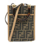 FENDI Sunshine Mini Zucca FF Canvas Shopper Tote Bag Brown Rovelle Bags