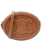 CELINE Triomphe Oval Calfskin Cuir Shoulder Bag Tan