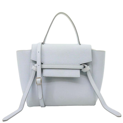 CELINE Nano Belt Grained Leather Shoulder Bag Light Blue