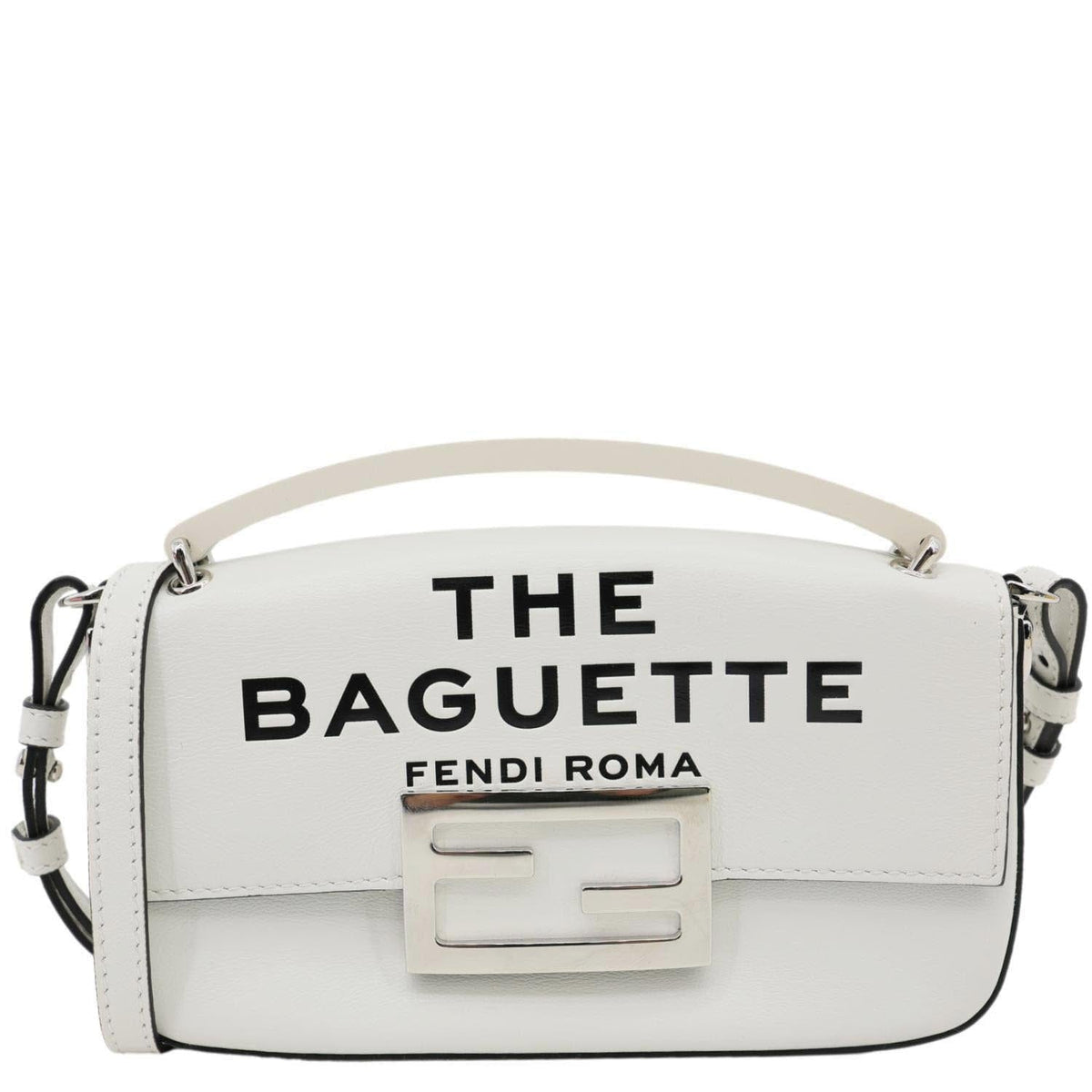 FENDI x Marc Jacobs Bow Printed Leather Baguette Bag Off White Rovelle Bags
