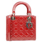 Christian Dior Lady Dior Medium Quilted Patent Leather Shoulder Bag Burgundy Rovelle Bags