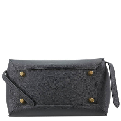 CELINE Belt Grained Calfskin Leather 2Way Shoulder Bag Black