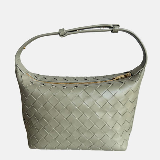 Bottega Veneta Mini Wallace Leather Green Travertine & Muse Brass