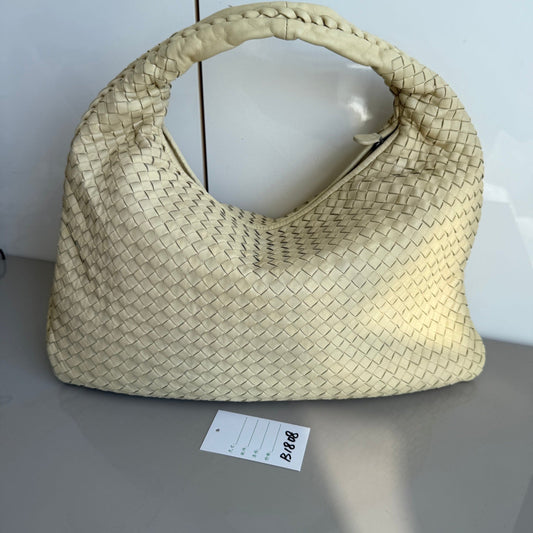 Bottega Veneta Veneta Hobo Light Yellow Intrecciato Leather Bag 47cm